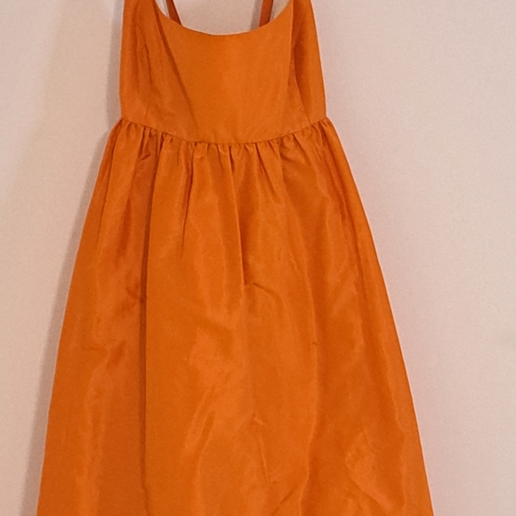 J. Crew Silk Orange and Cream Dress - Picture 4 of 9